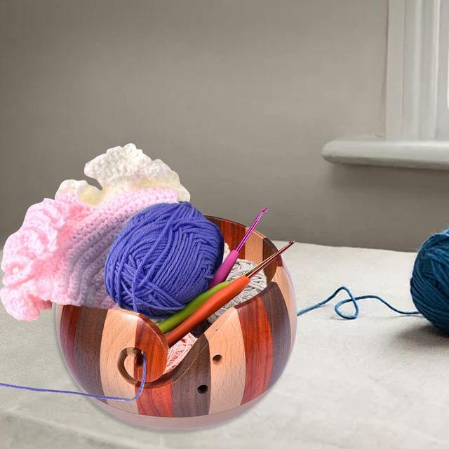 Crochet Yarn Bowl Knitting, Wooden Yarn Bowl Knitting